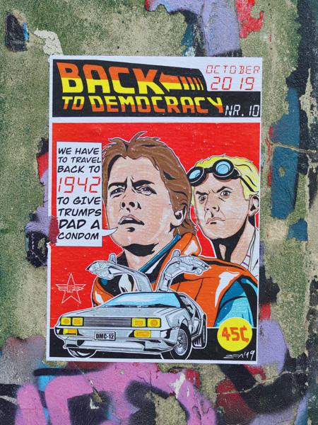056 "Zurück zur Demokratie" C-Type Leon Winkel streetart Kunstdruck Poster